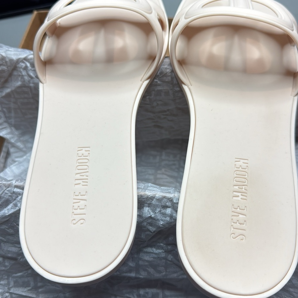 Steve Madden Women's Jellie Jelly Slide Sandals - Bone - Picture 6 of 10